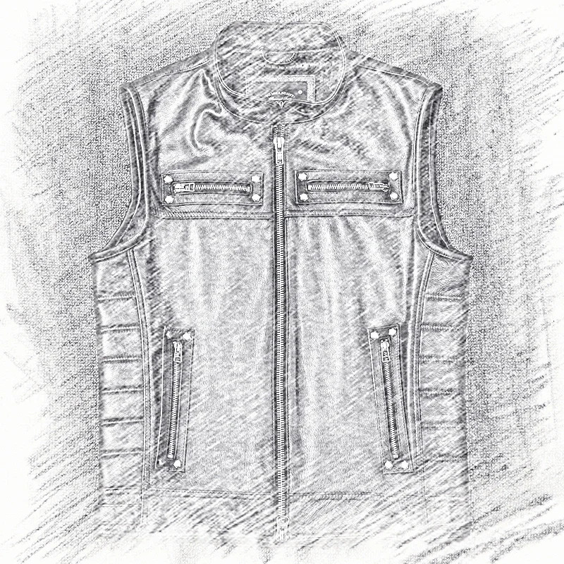 2025 Genuine Cowhide Leather Vest Mens Motorcycle Biker Vests High Quality Stand Collar Sleeveless Jackets Zipper Waistcoat 250725