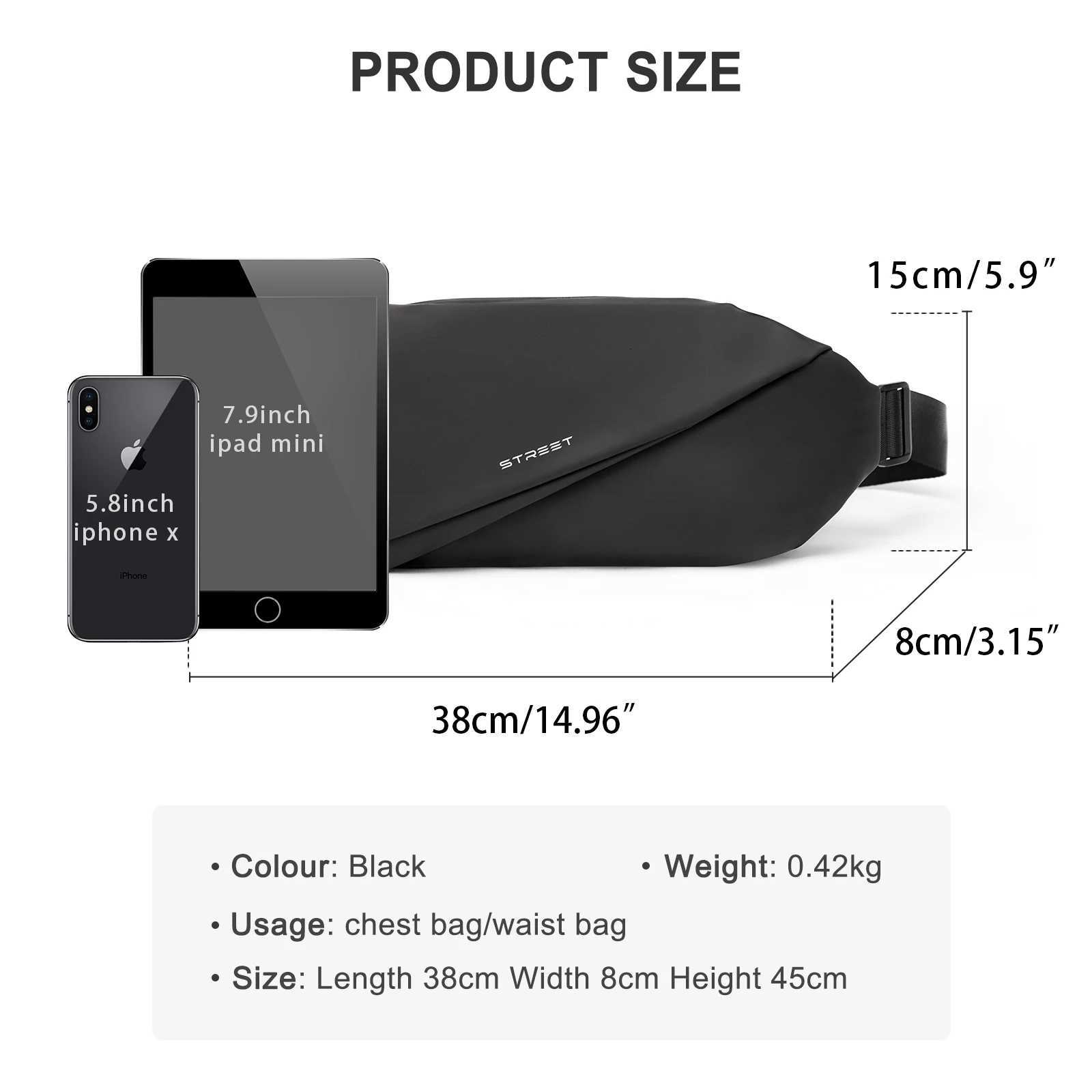 Small Crossbody Bag for Men with Adjustable Strap Waterproof Backpack Purse Shoulder Bag for Outdoors Hiking Traveling Cling Bag Y250724
