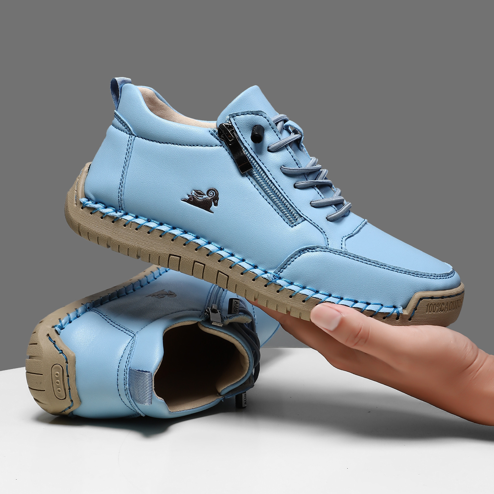 Hand-stitched Women's Soft Sole Autumn Winter Flat Casual Shoes