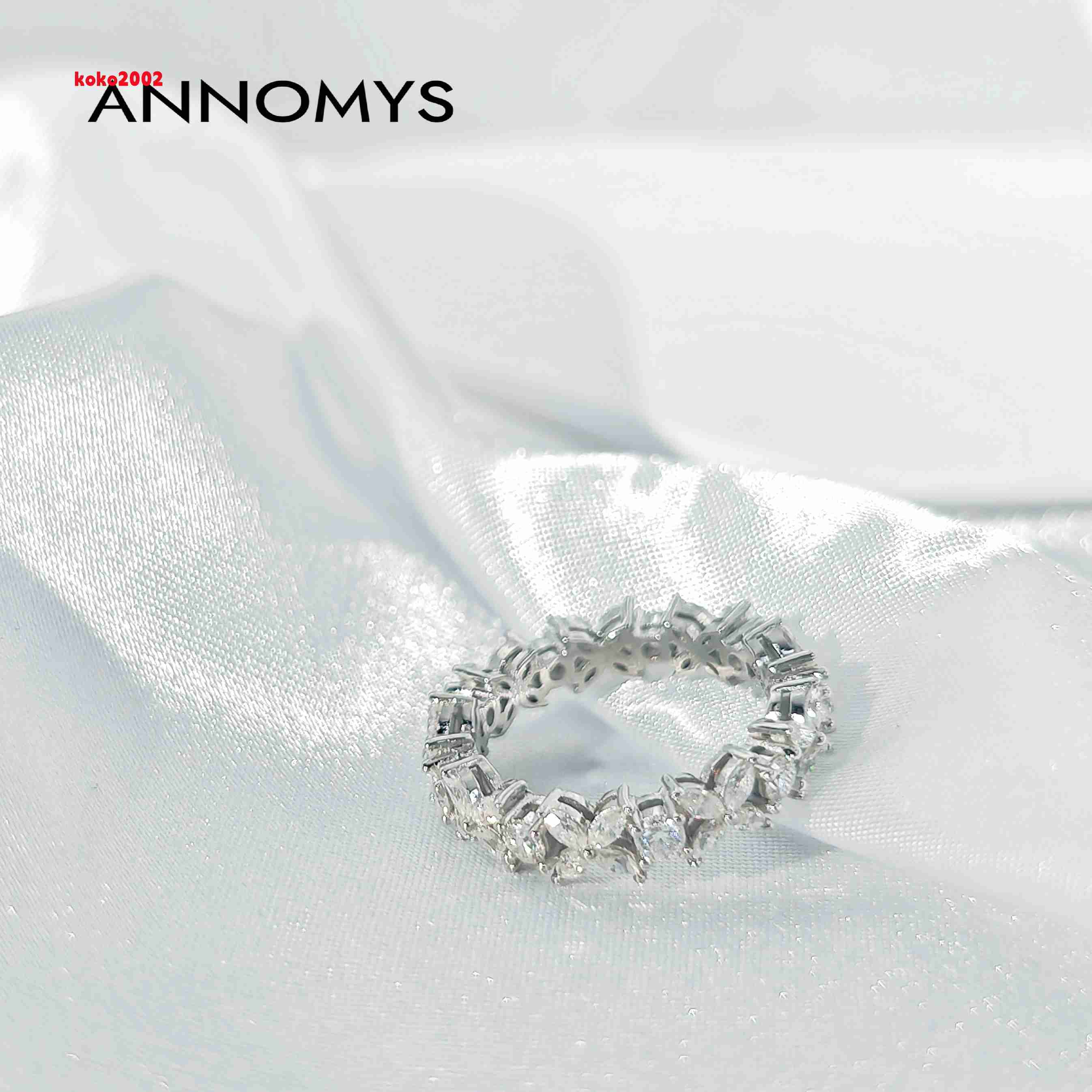 Elegant S925 Silver Moissanite Eternity Ring Luxury Circular Design with Iced Out Flower Ring for Women