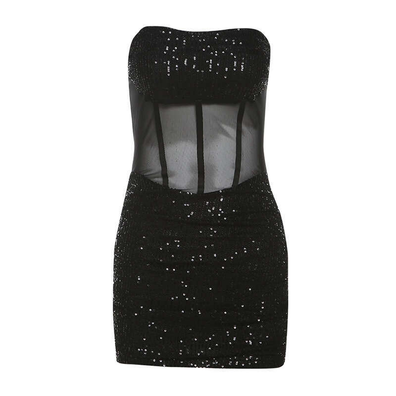 2024 Autumn Winter New Women's Solid Color Slim High Waist Fashion Off-Shoulder Tube Dress d68