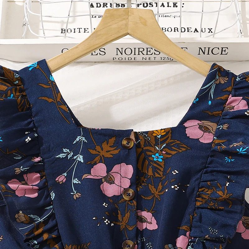 Tween Girls Summer Dress Square Collar Sleeveless Pleated Stylish Preteen Kids 250725