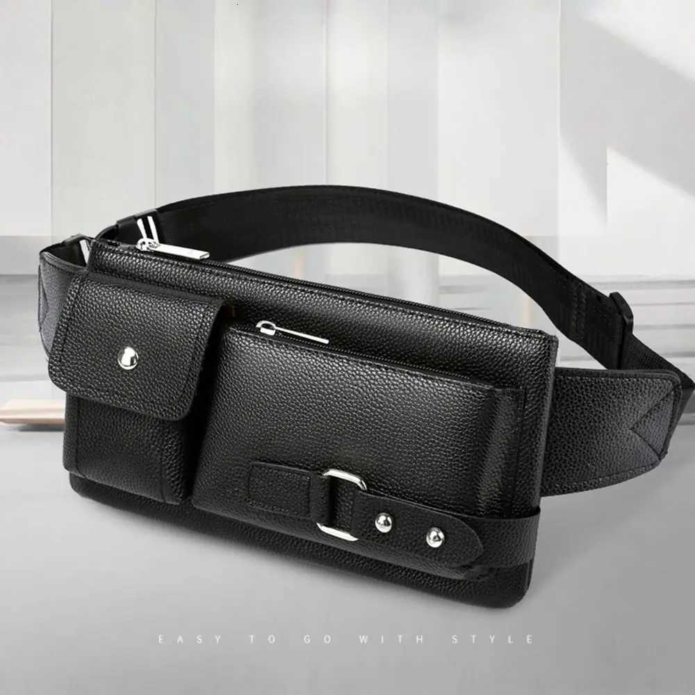 Fi Waist Bag Casual Fanny Pack Purse Large Phe Belt Bag Leather Outdoor Travel Phe Bag for Men Y250724