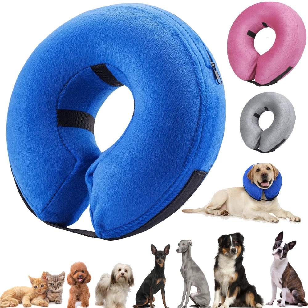 Dog Collar After Surgery Protective Inflatable Soft Blow Up Collar For Pet Recovery for Small Medium Large Dogs Cats Drink Eat 250716