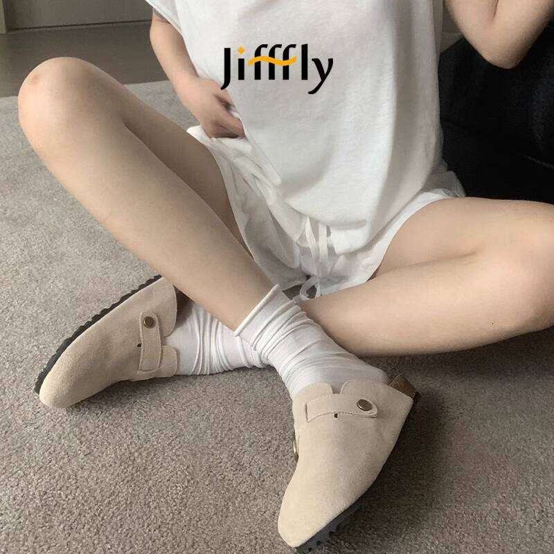 Jifffly Birkenstock Shoes for Women 2025 Summer New Style Outdoor Slip-On Thick Sole Full Cover Toe Half Slippers