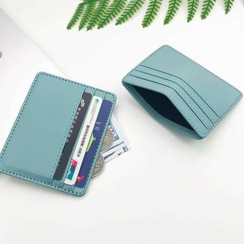 Colorful PU Leather Card Wallet - Compact Business Card Holder for Men Women Z250725