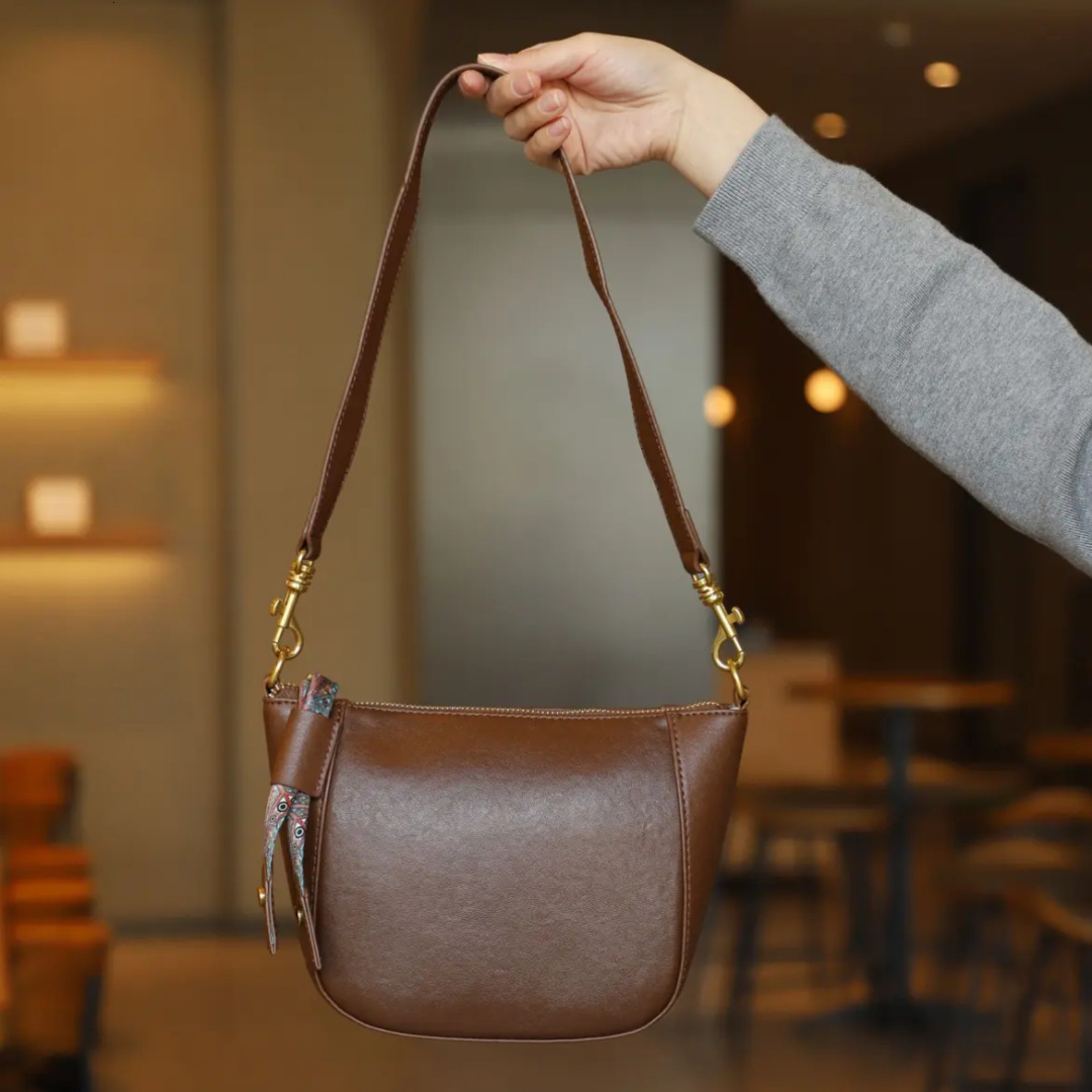 designer bag Top Layer Cowhide Saddle Bag Women Bag New Genuine Leather Shoulder Bag Underarm Bag Fashion Crossbody Bag High-end Handbag