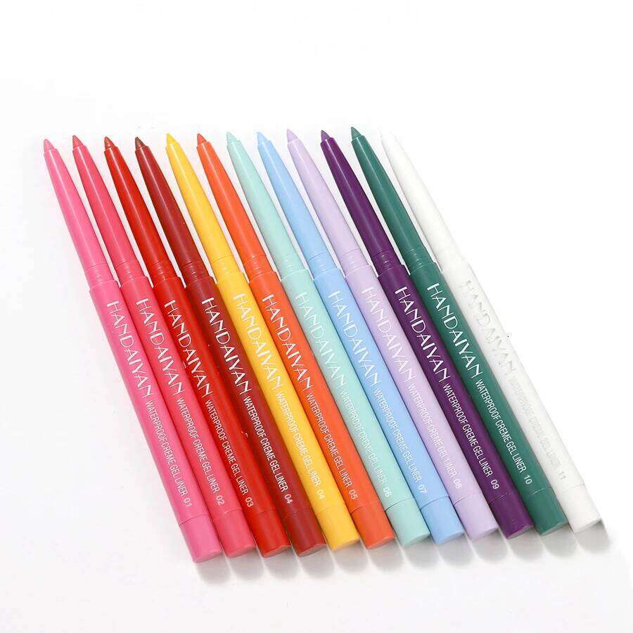 12Pcs/Set Waterproof Eyeliner Gel Colorful Pencils-Sdge-Proof Long-Lasting Beginner-Eyeshadow Pen Eye liner Cream Makeup X250725 X250