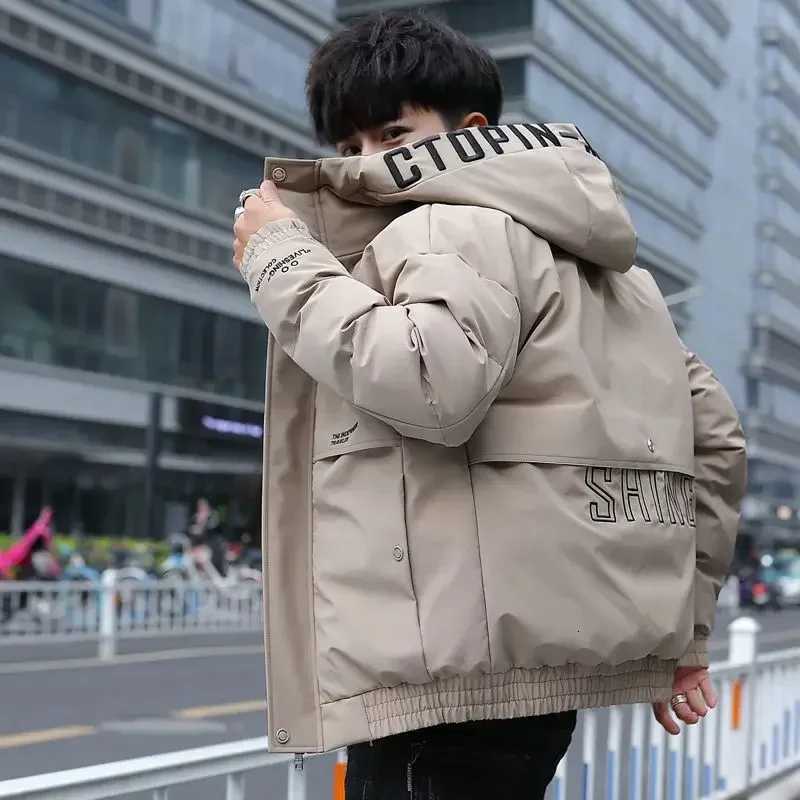 Male Padded Coats Hooded Parkas Casual Mens Down Jacket Short Padding Youthful Clothes New External Winter Quilted Fashion 2024 X2507251