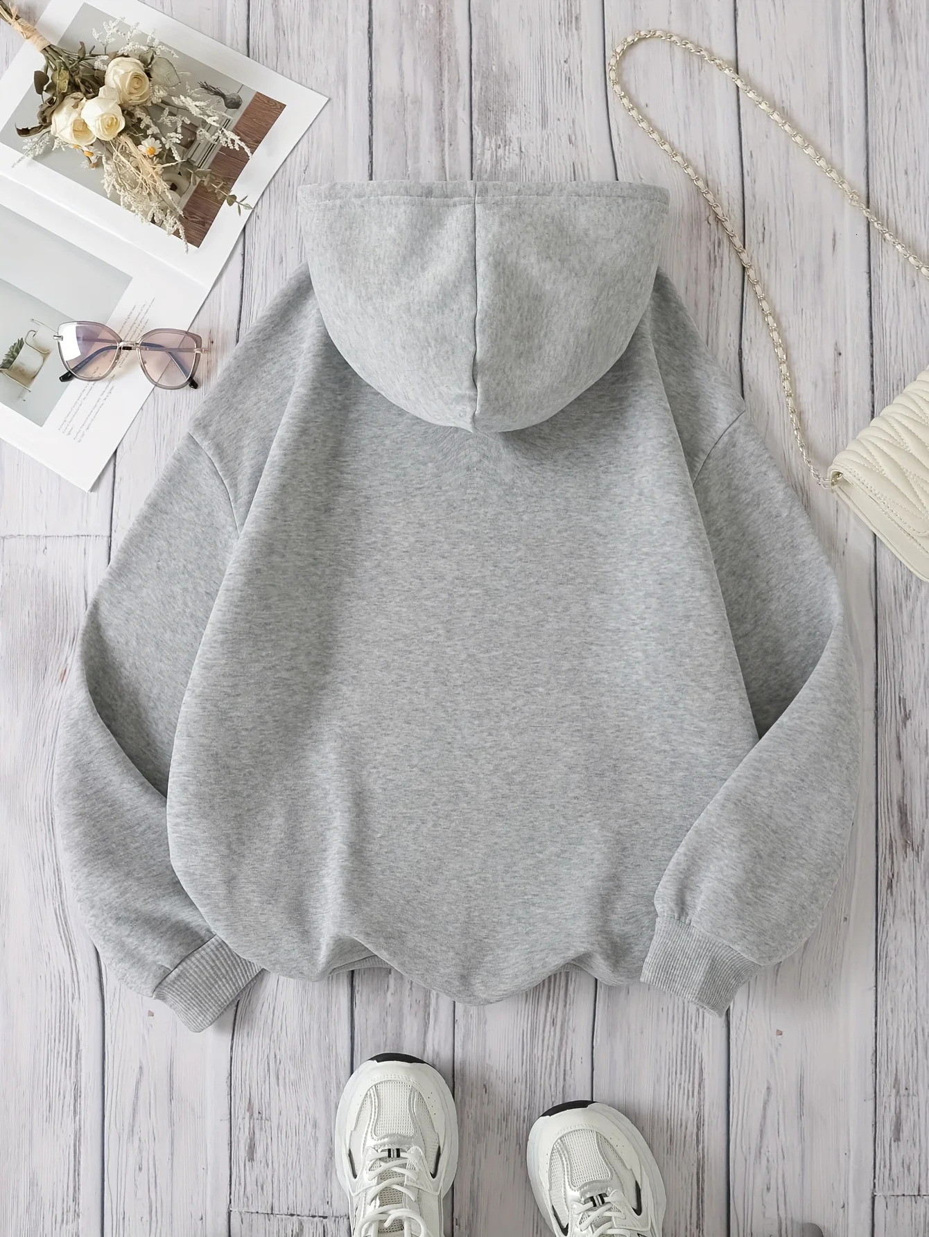 Brooklyn York 1898 Hoodie Sweatshirt Casual Polyester Hooded Pullover with Drawstring Alphabet Pattern 250725