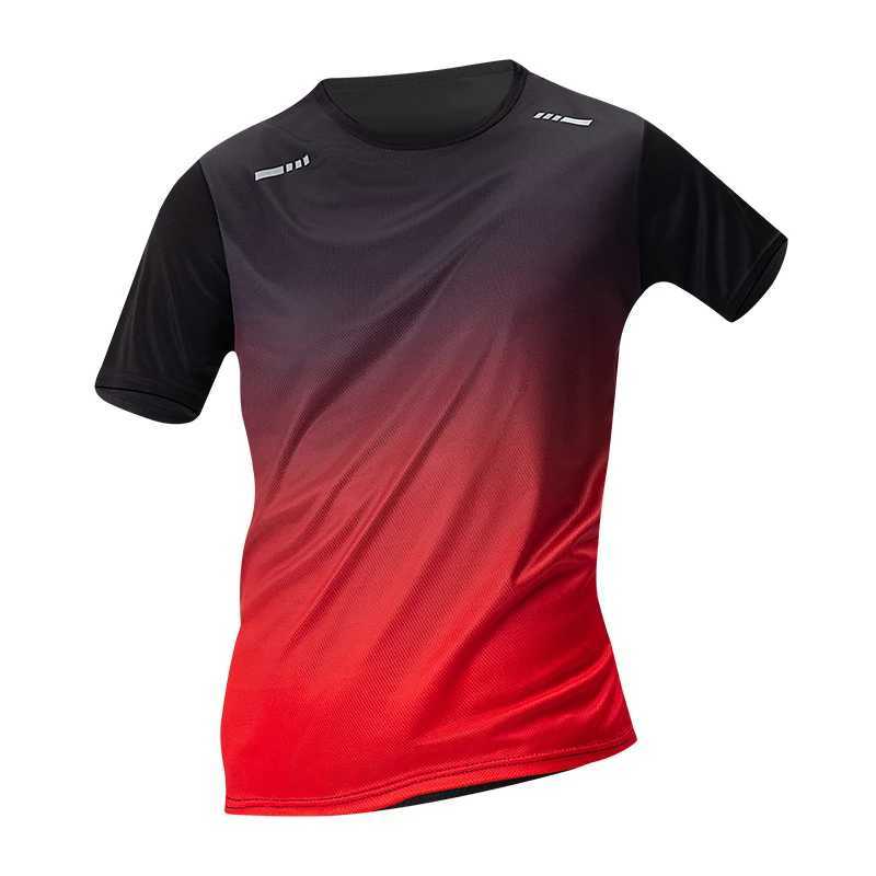 Mens gradient color quick-drying sports shirt motorcycle riding short-sleeved sports fitness running T-shirt European and Ameri Y250724