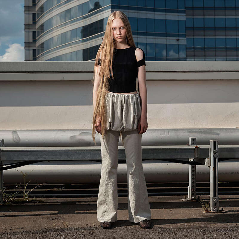 Women's Clothing 2024 Autumn New Street Fashion Solid Color High Waist Straight Leg Slightly Flared Casual Pants for Women 0de