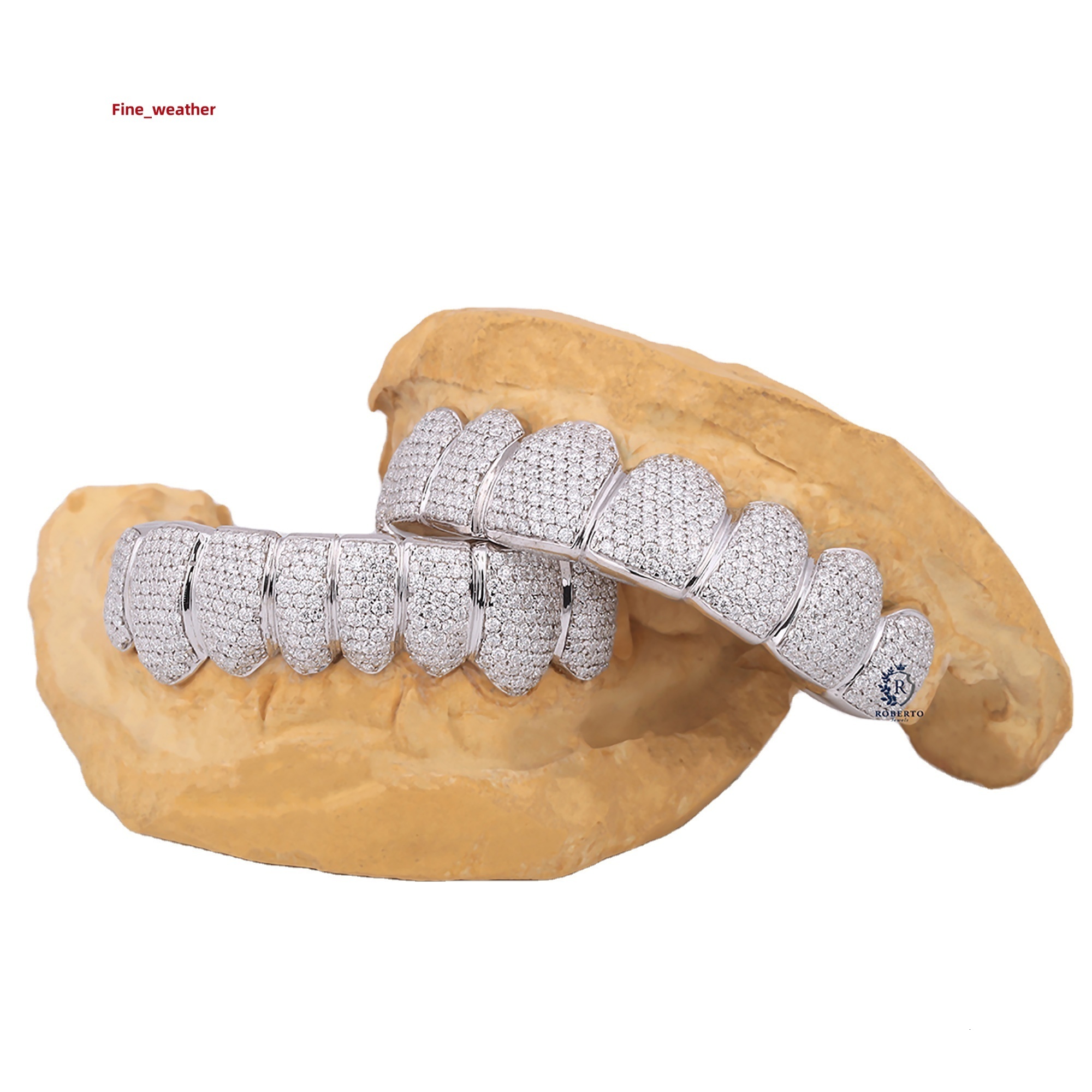 16 Teeth Iced Out Grillz Set Top Bottom Moissanite Diamonds 10K Gold Custom Colors Men Women Jewelry Gift