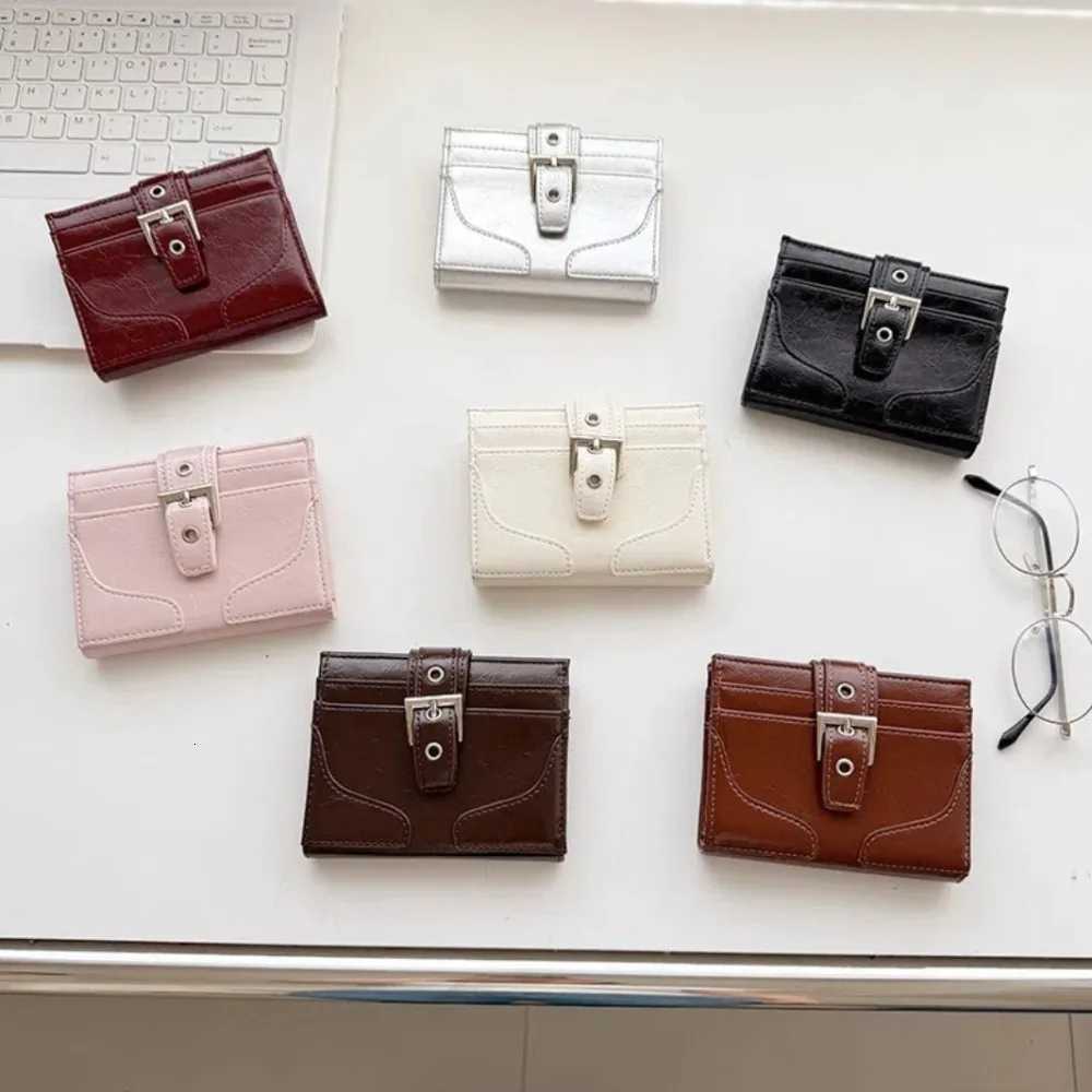 Women SiLVer Leather Card Holder Ultra-Thin Mini Coin Purse Portable Wallet Cute Bank Credit Id Bag Multi-Card Slot Z250725