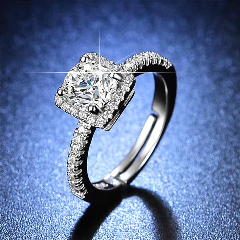 Online Wholesale Moissanite Jewelry 1ct Classic Wedding Engagement Moissanite Diamond Ring for Women
