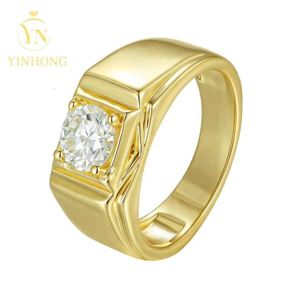 Wholesale Custom Mens Engagement Ring 1.0ct White Moissanite S925 Silver For Engagement Gift Wedding Rings