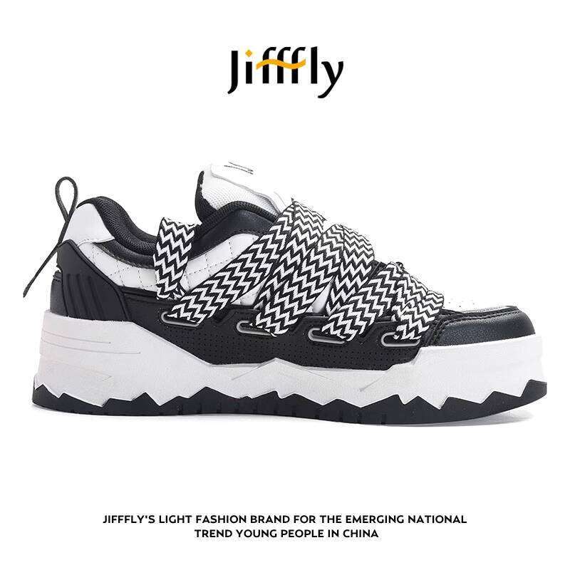 Jiffly Black & White Panda Print Sneakers - Fall/Winter Fashion Casual Shoes for Couples