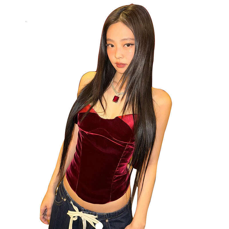 Spring Summer New Women's Fashion Sexy Strap Velvet Tube Top 9aa