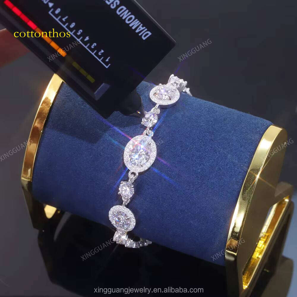 XG New Arrived Sier Plated Gold Vvs Moissanite Pass Dia test Fine Jewelry Bracelets Bangles Women Men