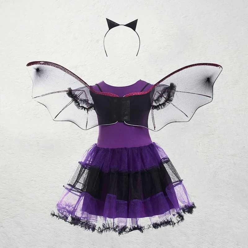 Girl Cosplay Pumpkin Bat Dress Childrens Vampire Witch Show Dresses Halloween Dress Up Costumes Christmas Clothes for Gifts Z250725
