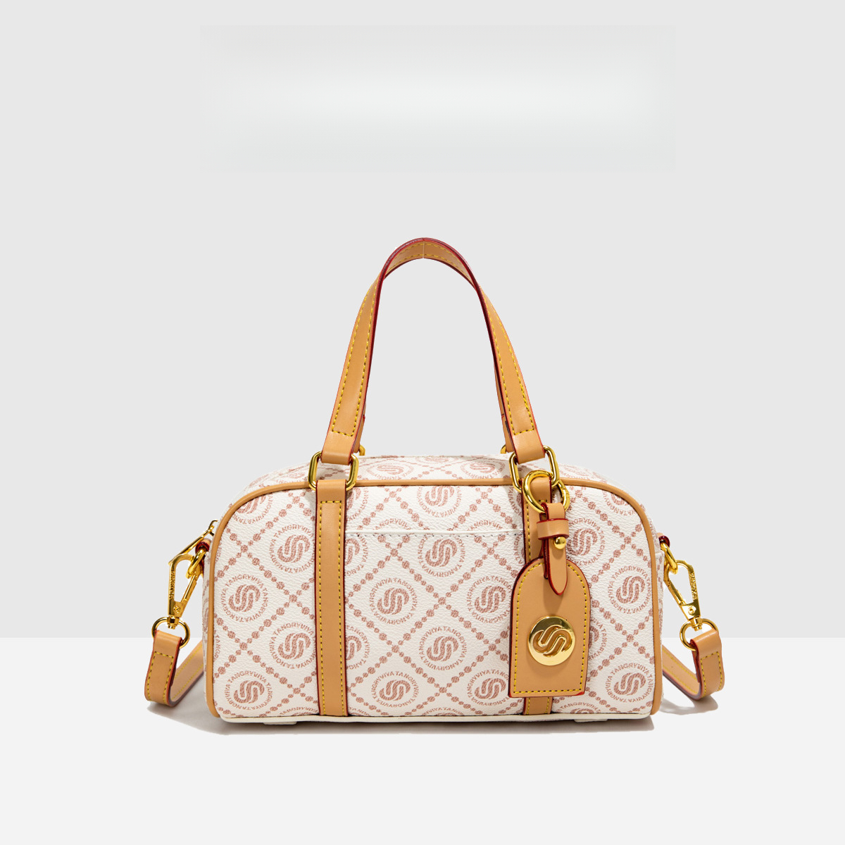 Luxury Brand Designer Bag Vintage TB Monogram PVC Fabric New Pillow Bag Fashion Trend Handheld Bowling Bag Casual Boston Baseball Bag