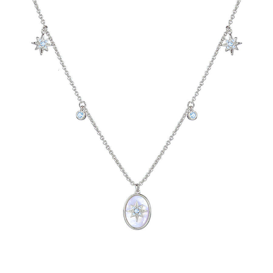 25 Luxury jewelry designer bracelet For Women necklace zircon star oval bracelet necklace set high-end retro collarbone chain fashionable and versatil