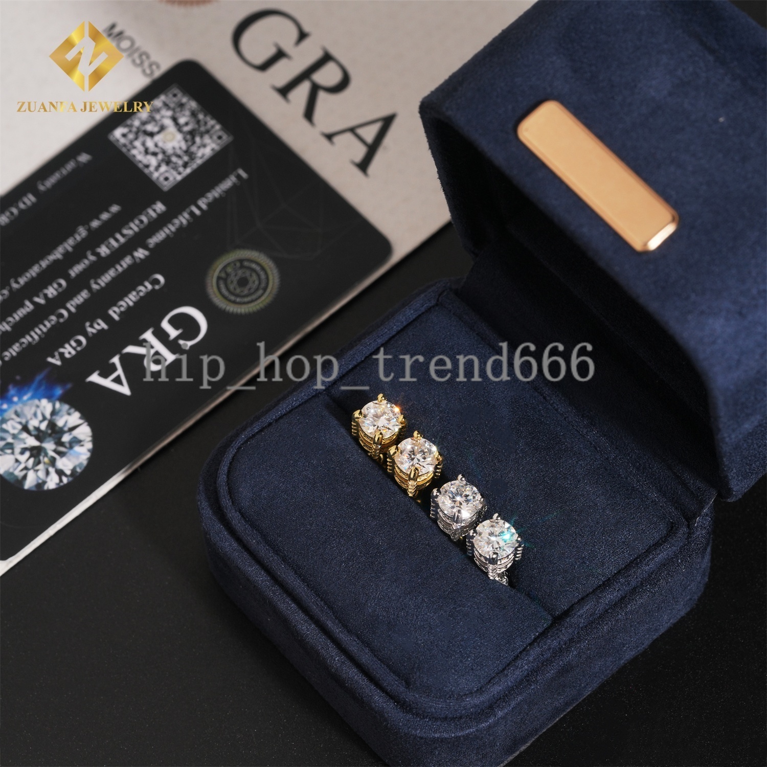 Ready to Ship 925 Silver 6.5mm VVS Moissanite 4 Prong Hip Hop Jewelry Earrings Iced Out Diamond Screw Back Ear Studs Men Women