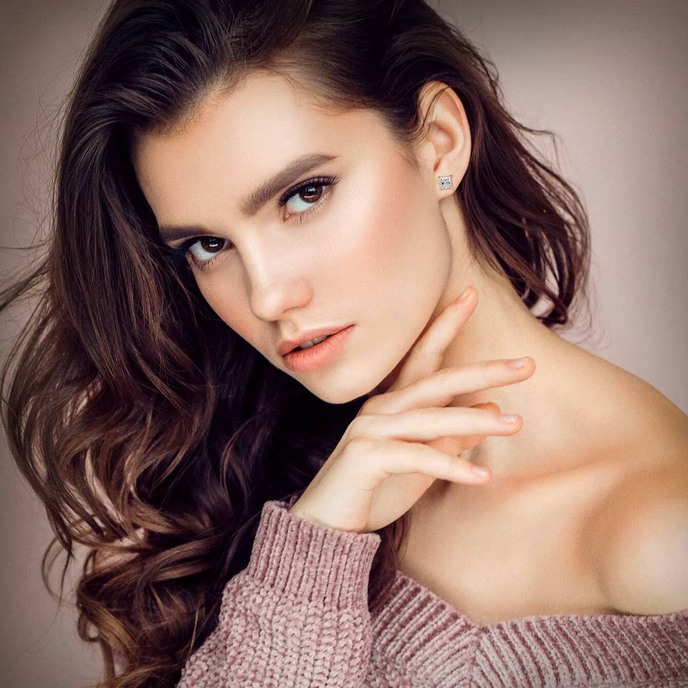 Custom 7mm VVS Moissanite Lab Grown Diamond Square Women Earrings Luxury 925 Silver Gold Plated Moissanite Earrings