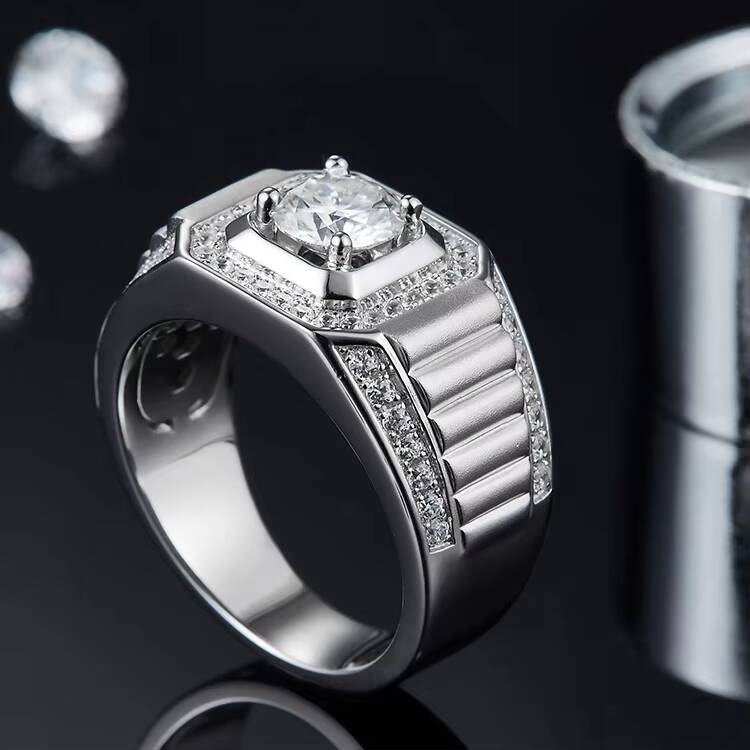 Brilliant Moissanite Jewelry Ring Sterling 925 Casual Moissanite Ring Inexpensive Moissanite Rings