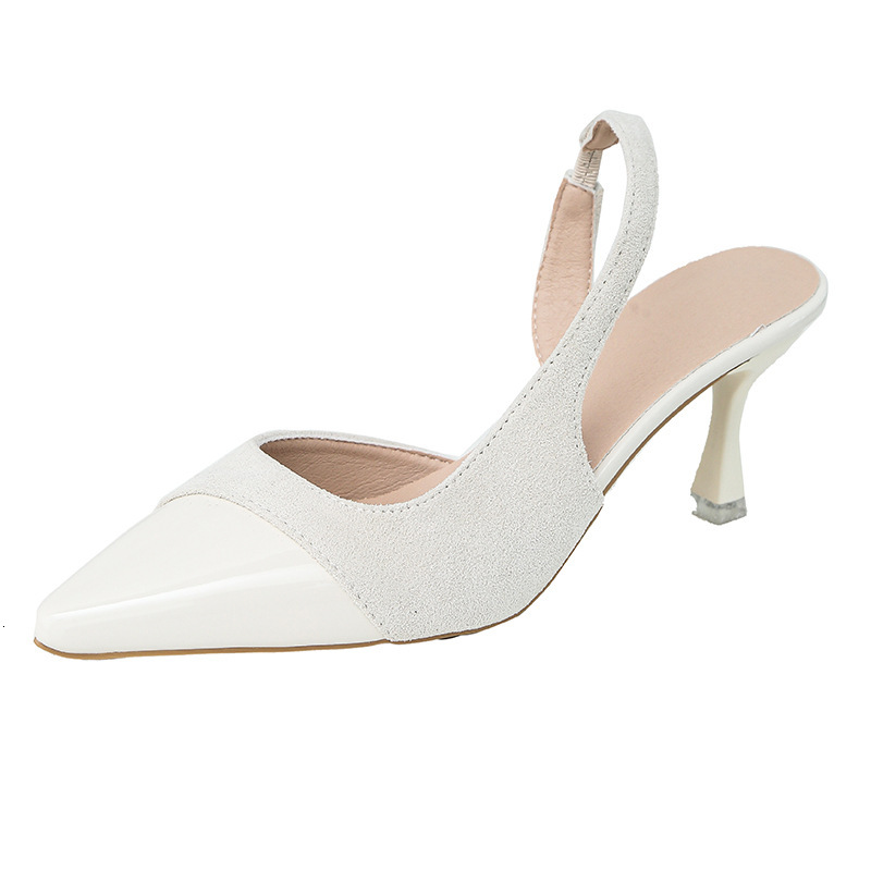 Ddmysports French Style Peep Sandals For Women Summer New Elegant Thin Heel Fairy Pink Open Back Pointed Toe High Heels Outdoor Shoes