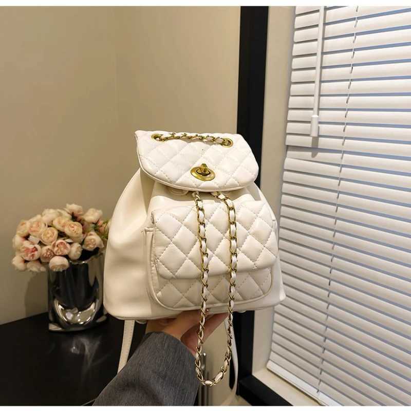 2025 Wern Style Small Bag Mens Diamond Grid Chain Backpack Reliable and Popular Cross-Border Hand-Held Small Backpack Y250724