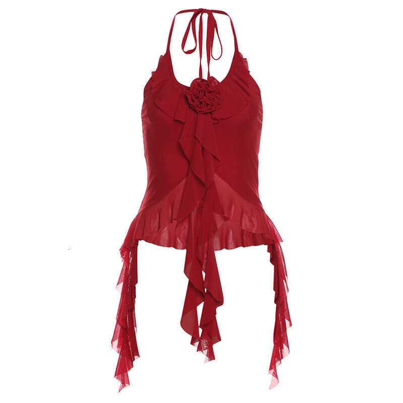 2024 Summer New Women's Solid Color Slim Fit Street Fashion Halter Sexy Backless Tank Top 5e9