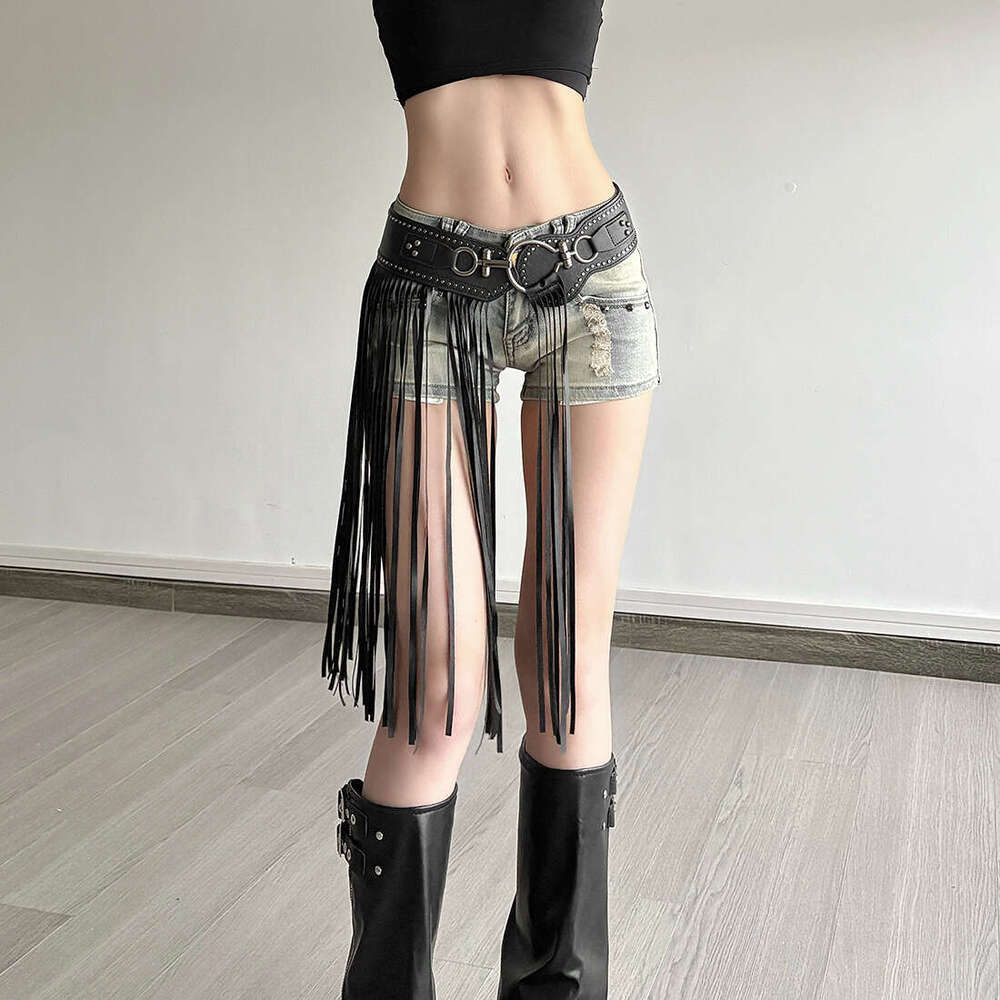 2025 Summer New Fashion Street Trend Versatile Long Tassel Buckle Waist Decoration Women's Clothing e3e