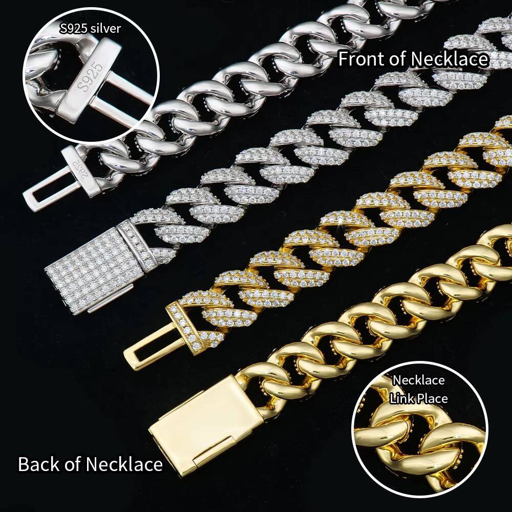 Wholesale 925 Silver VVS Moissanite Chain Iced Out Hip Hop Cuban 8mm Bracelet Jewelry with GRA Certificate