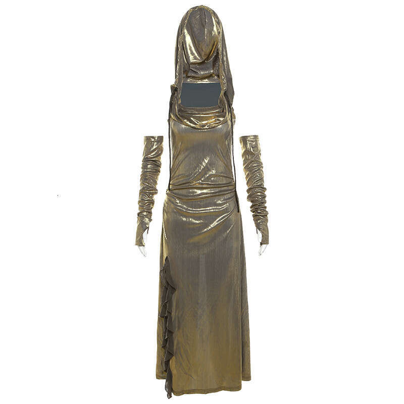 2023 Summer New Women's Solid Color Slim Street Fashion Hooded Sleeveless Split Dress 9b8