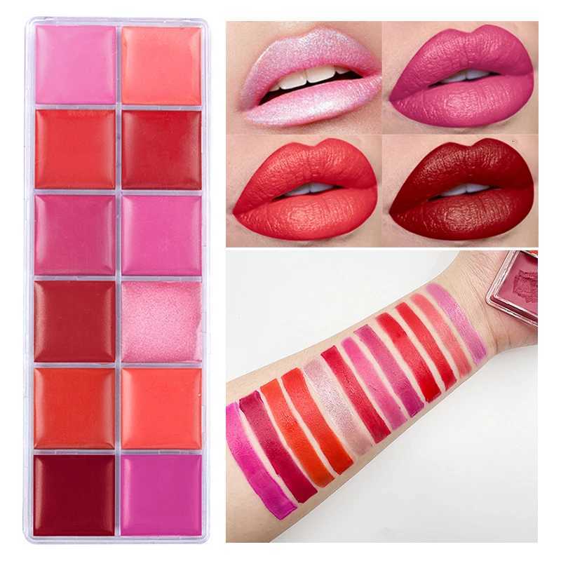 12 Colors Women Moisturizing Long Lasting Lip Gloss Palette Girls Nude Cosmetic Makeup Lip Tools Lipstick FemaleXJ250724