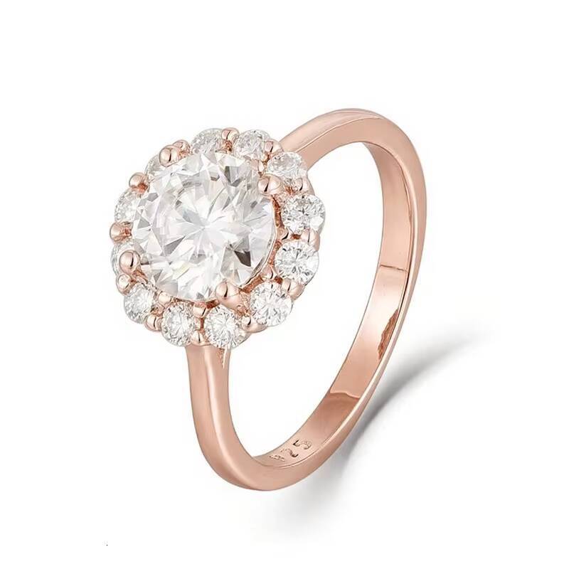 Silver Moissanite Ring Womens Luxury Flower Design Fine Jewelry Ring with Moissanite Inlay Custom Wholesale