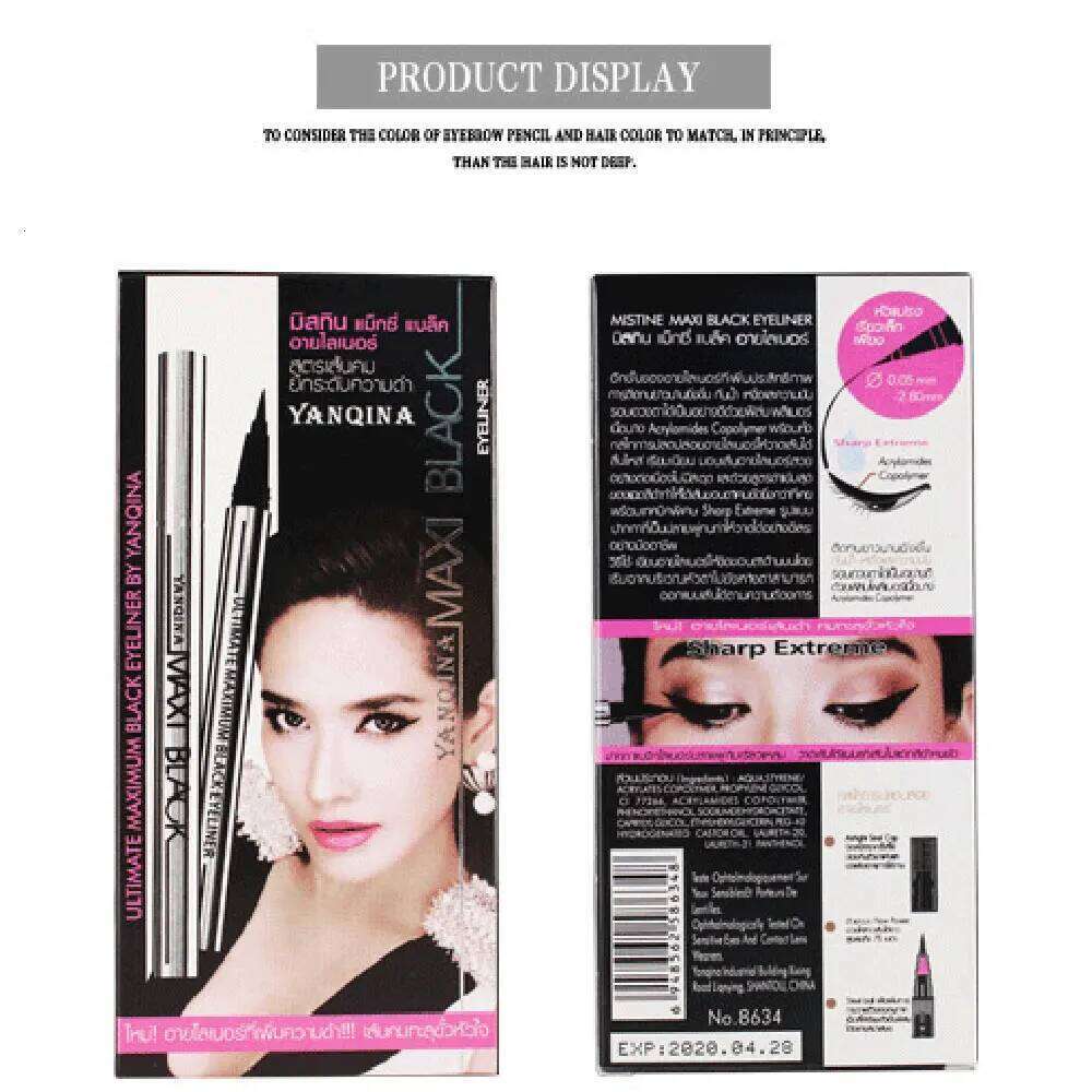 YANQINA Waterproof Makeup Black Liquid Eyeliner Pen Make Up Eye Liner Long-lasting Cosmetics Fast-dry Eyeliners Pencil X250725 X25072