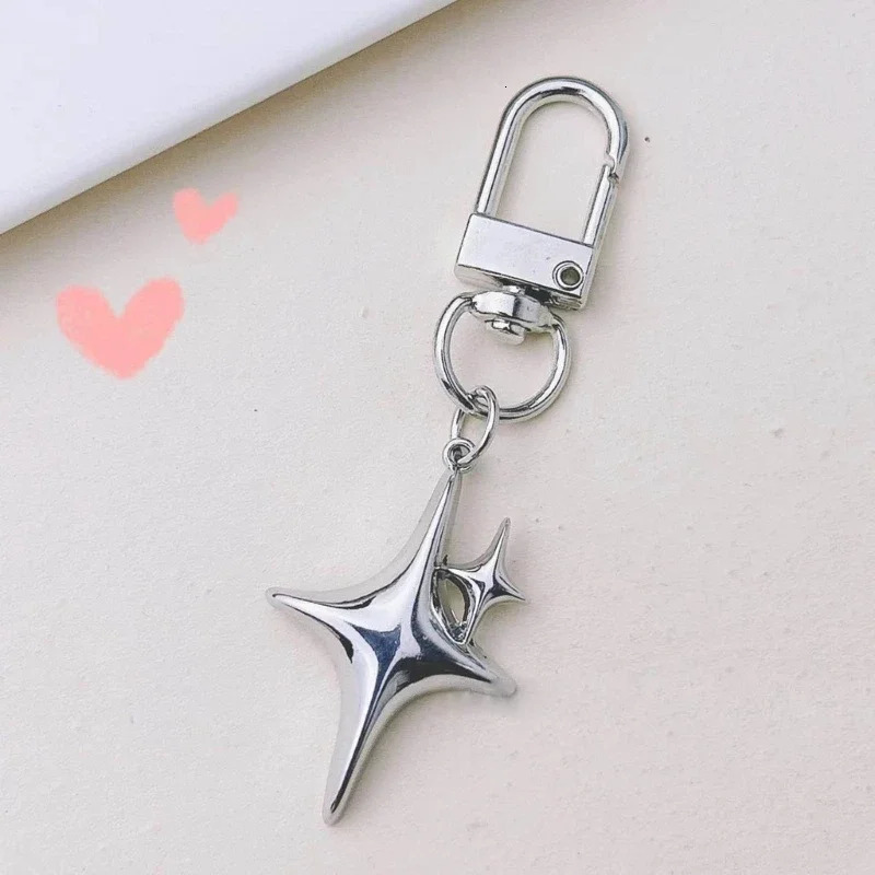 94PB Metal Hollow Star Keychain Moon Keyring Bag Pendant Jewelry Accessories for Women Men Backpack Ornament Car Key Rings 250722