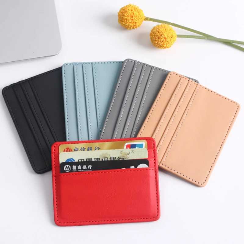 1Pc Pu Leather ID Card Holder Candy Color Bank Box Multi Slot Slim Card Case Wallet Women Men Business Card Cover Z250725