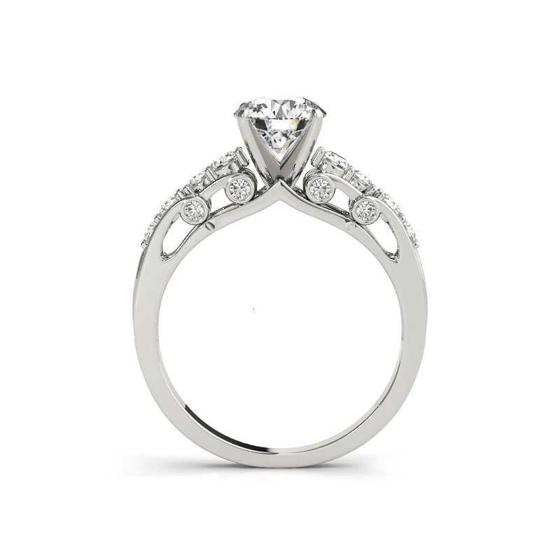925 Womens Silver Ring Set 1 Ct Round Moissanite Diamond Wedding Ring Engagement Gift W250417