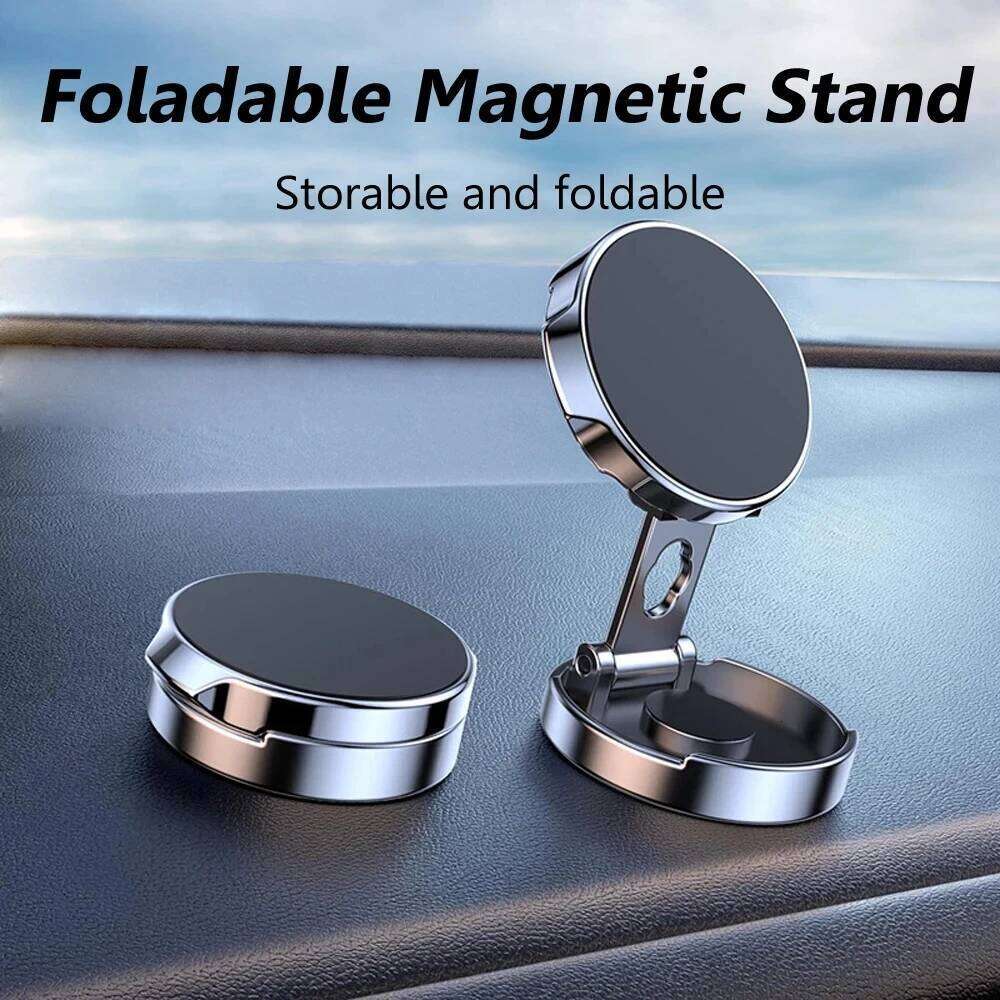 2024 Mobile Phone Stand Strong Magnetic Holder 720° Foldable Round Bracket Support for Universal Phones Mount Holders In Car