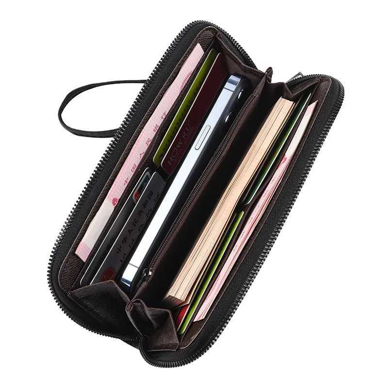 New Mens PU leather Splice mass long zipper wallet New soft Fashion clutch bag Hand clutch bag Zipper clutch bag Z250725