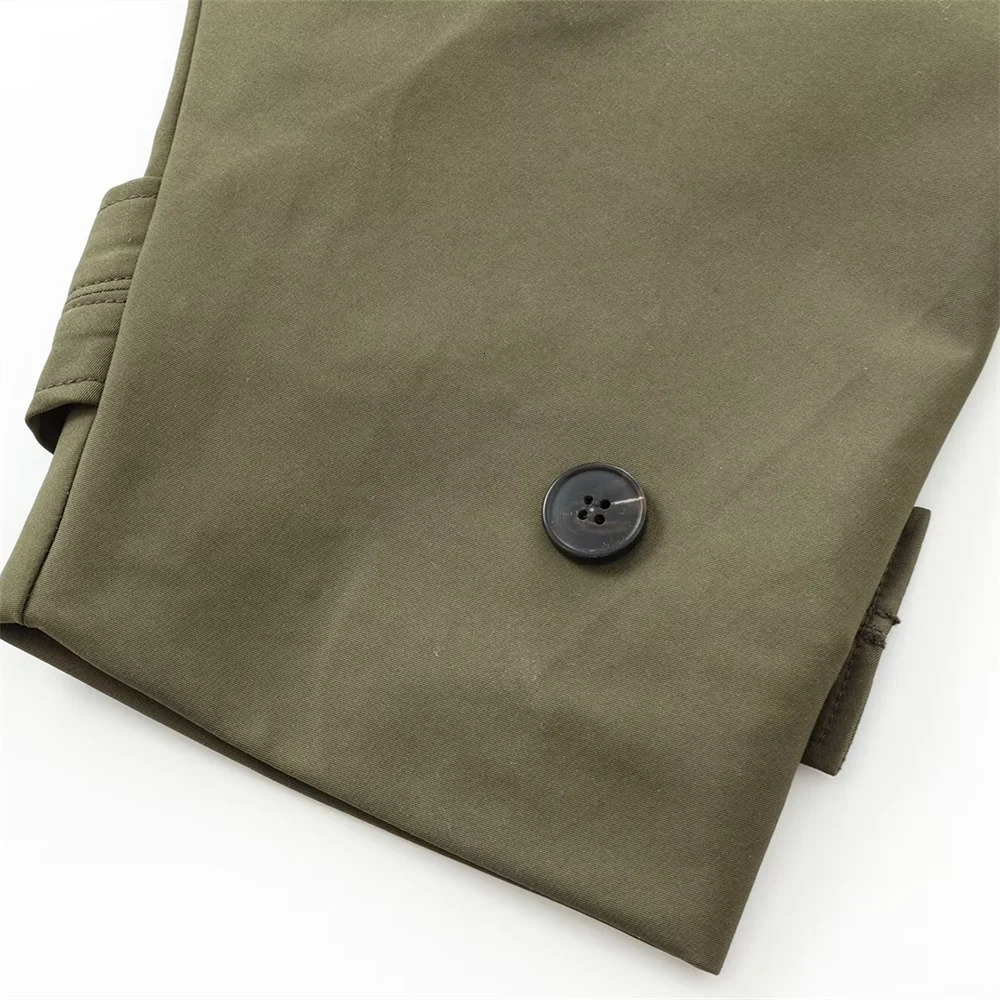 RARF autumn European and American style hooded long sleeved lapel jacket singlebreasted trench coat short jacket 250725