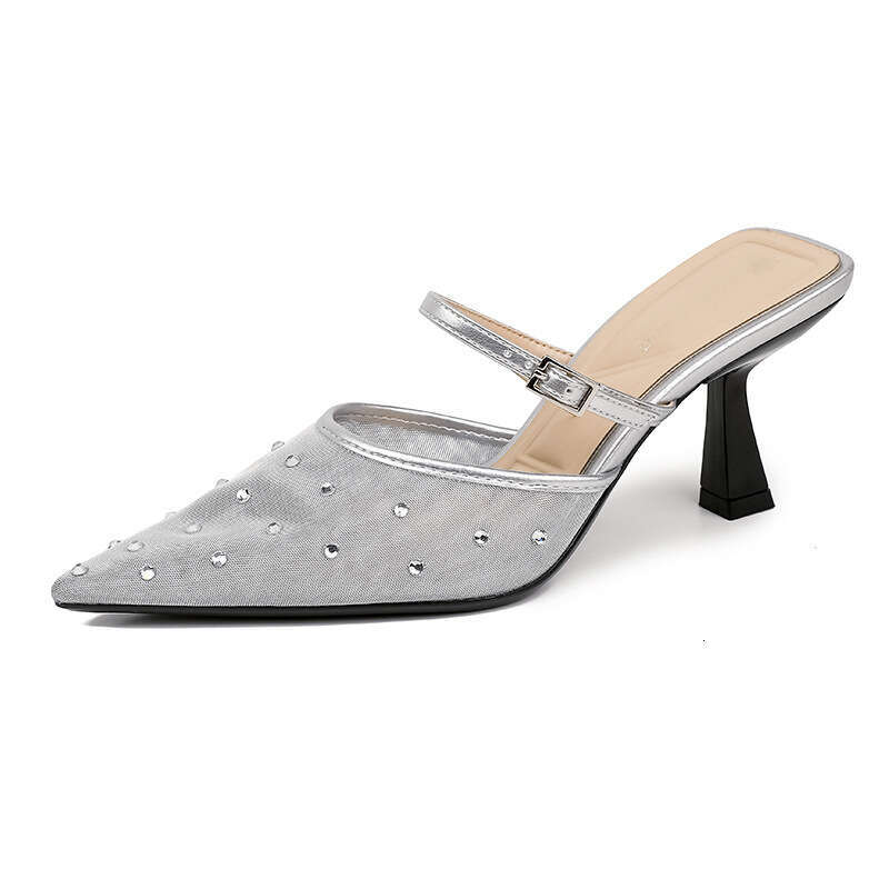 Designer New High Heel Sandals for Women, High-End Feel, Comfortable Summer Pointed Toe Single Shoes, Casual Breathable Women's Shoes