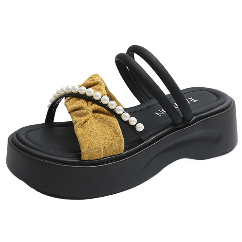 Ddmysports Stepping On Clouds For Women Summer Outdoor New Fashion Pearl With Dress Two Way Wear Non Slip Maternity Sandals Outdoor Shoes