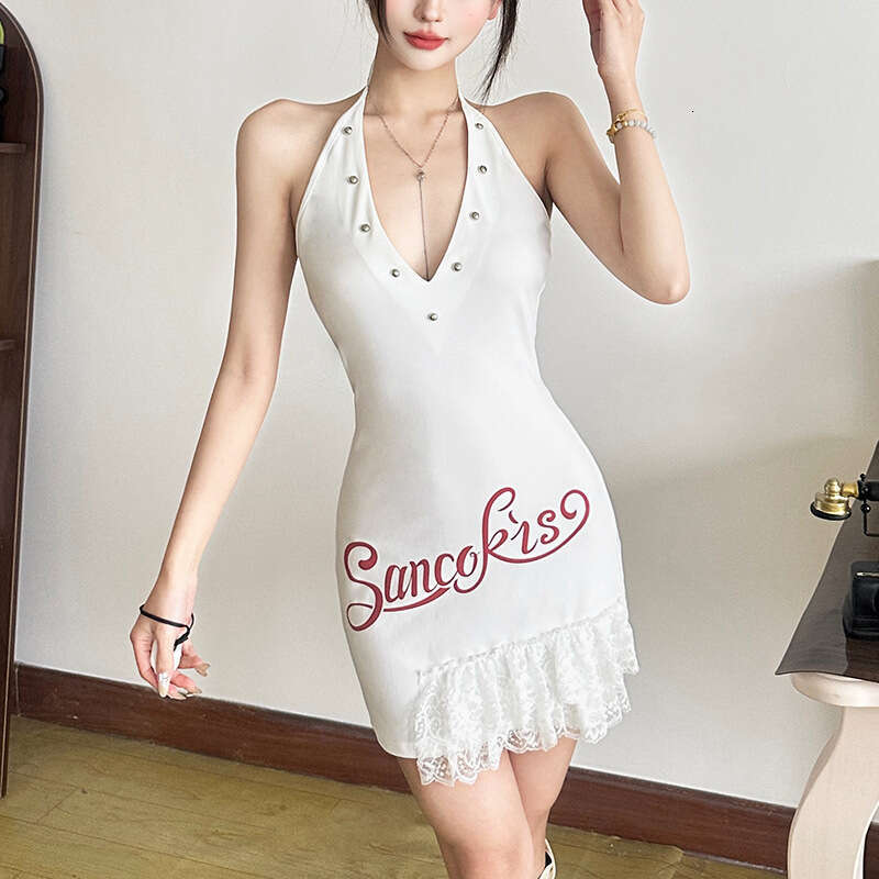 2025 Style WSIH Spring Summer New Fashion Sexy Slim Sleeveless Halter Bodycon Dress for Women 5b4
