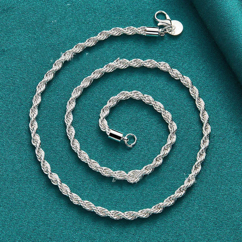 4mm Braided Necklace Sweater Chain Sier Jewelry Through testing, free home delivery is available.
