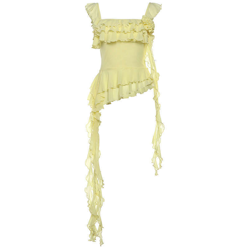 2024 Summer New Women's Solid Color Slim Street Fashion Spaghetti Strap Mesh Backless Tank Top ada