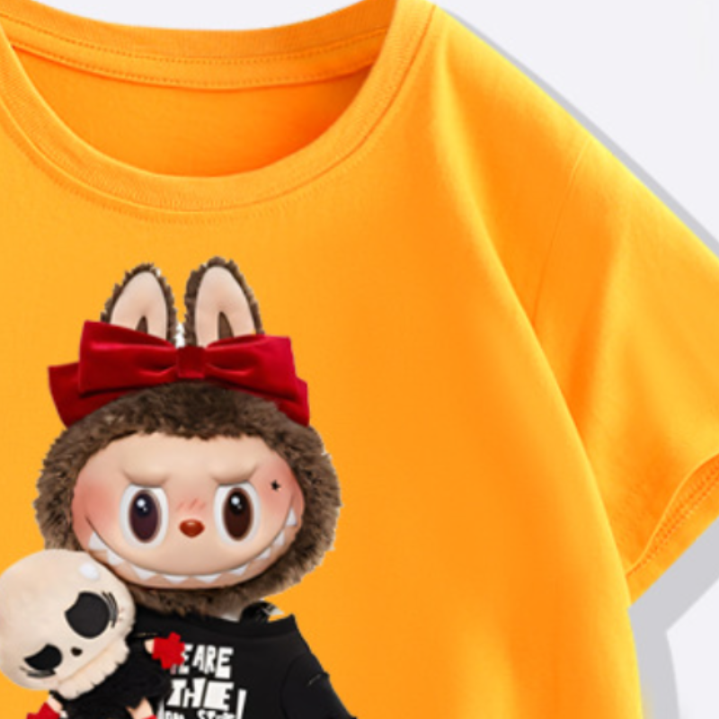 LABUBU cotton summer short-sleeved children's clothing short-sleeved T-shirt comfortable soft skin-friendly fabric's T-shirt baby designer c